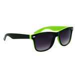 Two-Tone Malibu Sunglasses - Lime Green w/ Black Trim