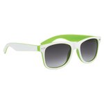 Two-Tone Malibu Sunglasses - Lime Green w/ White Trim