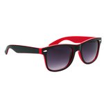 Two-Tone Malibu Sunglasses - Red w/ Black Trim