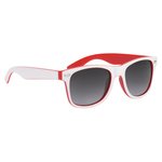 Two-Tone Malibu Sunglasses - Red w/ White Trim