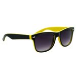 Two-Tone Malibu Sunglasses - Yellow w/ Black Trim