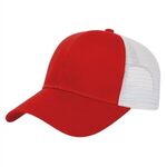 Two-Tone Mesh Back Cap - Red-white