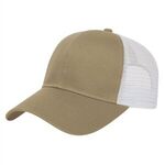 Two-Tone Mesh Back Cap - Tan-white