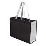 Two-Toned 16" x 12" Tote Bag with 6" Gusset - Black-white