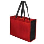 Two-Toned 16" x 12" Tote Bag with 6" Gusset - Red-black