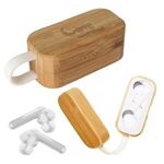 TWS Earbuds In Bamboo Charging Case -  