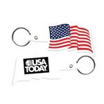 U.S. Flag Flexible Key Tag - White