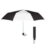 Umbrella - 42" Arc Budget Telescopic Umbrella - Black with White