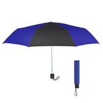 Umbrella - 42" Arc Budget Telescopic Umbrella - Royal Blue With Black