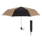 Umbrella - 42" Arc Budget Telescopic Umbrella - Tan With Black