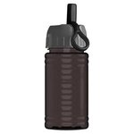 UpCycle - Mini 16 oz. RPet Sports Bottle with Ring Straw Lid - Transparent Smoke
