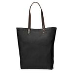Urban Cotton Tote with Leather Handles - Black