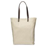 Urban Cotton Tote with Leather Handles - Natural