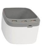 USB Desk Caddy - White With Gray
