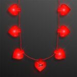 Valentine Hearts String Lights Necklace - Red