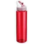 Velo 32 oz PET Bottle with Flip-Up Lid - Clear Red