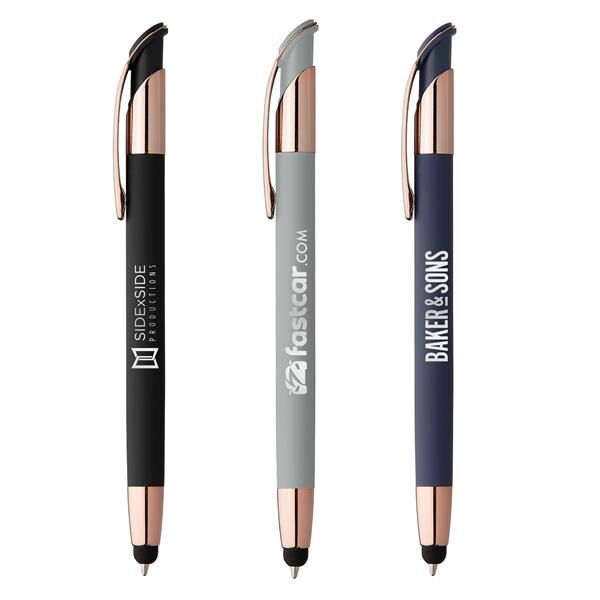 Main Product Image for Laser Engraved Venice Softy Rose Gold Pen With Stylus