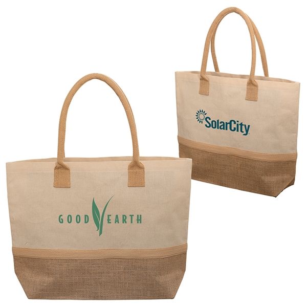 Main Product Image for Imprinted Wanderlust Laminated Jute & Canvas Tote