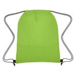 Wave Design Non-Woven Drawstring Bag - Lime