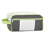 Weston Deluxe Toiletry Bag - Gray With White And Lime          B