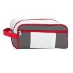 Weston Deluxe Toiletry Bag - Gray With White And Red           B