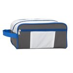 Weston Deluxe Toiletry Bag - Gray With White And Royal         B