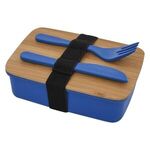 Wheat Lunch Set With Bamboo Lid - Blue