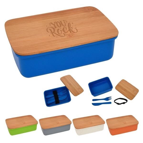 Main Product Image for Giveaway Wheat Lunch Set With Bamboo Lid