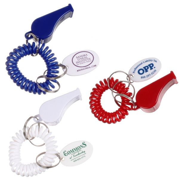 Main Product Image for Imprinted Key Chain With Whistle And Coil
