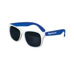 White Frame Classic Sunglasses - White-blue