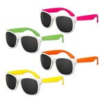 White Frame Classic Sunglasses - White-neon Assortment