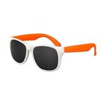 White Frame Classic Sunglasses - White-neon Orange