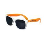 White Frame Classic Sunglasses - White-neon Orange