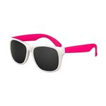 White Frame Classic Sunglasses - White-neon Pink
