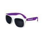 White Frame Classic Sunglasses - White-purple