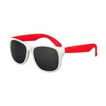 White Frame Classic Sunglasses - White-red