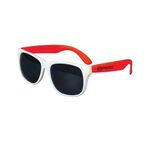 White Frame Classic Sunglasses - White-red