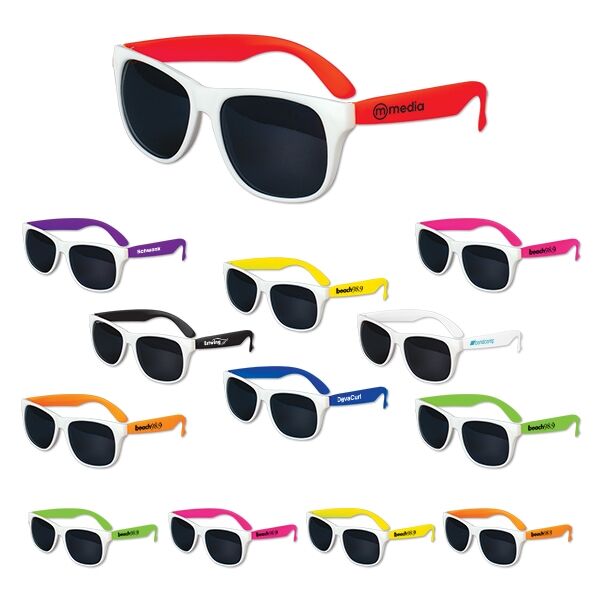 Main Product Image for White Frame Classic Sunglasses