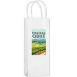 White Kraft 1-Bottle Wine Tote Bag in CMYK- Color Evolution -  