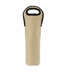 Wine Tote-Burlap Neoprene Single - Black