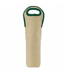 Wine Tote-Burlap Neoprene Single - Pine Green