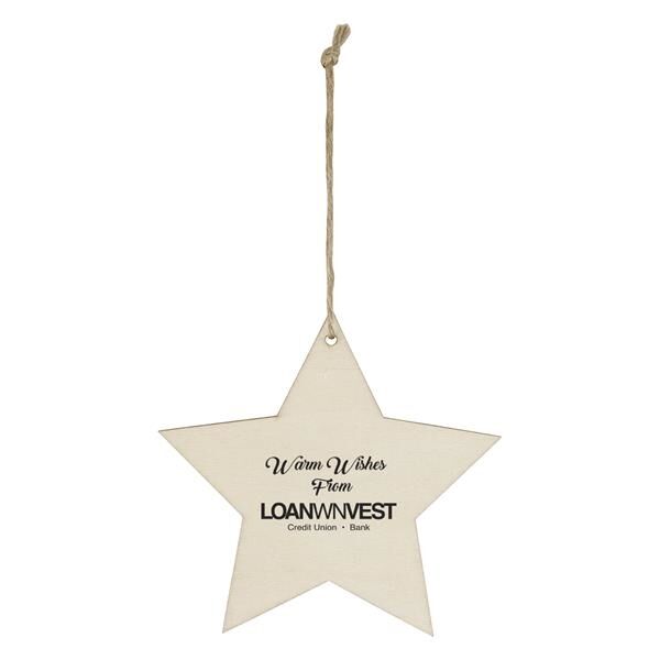 Main Product Image for Promotional Wood Ornament - Star