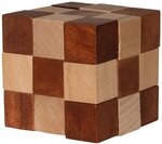 Wooden Elastic Cube Puzzle - Tan
