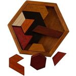 Wooden Hexagon Puzzle - Brown