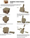Wooden Sliding Cube Puzzle -  