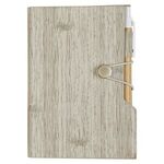 Woodgrain Look Notebook With Sticky Notes And Flags - Gray