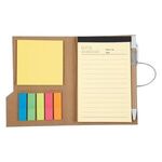 Woodgrain Look Notebook With Sticky Notes And Flags -  