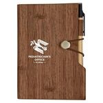 Woodgrain Look Notebook With Sticky Notes And Flags -  