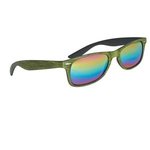 Woodtone Mirrored Malibu Sunglasses - Lime Green