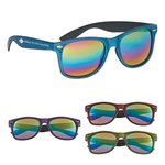 Buy Imprinted Woodtone Mirrored Malibu Sunglasses